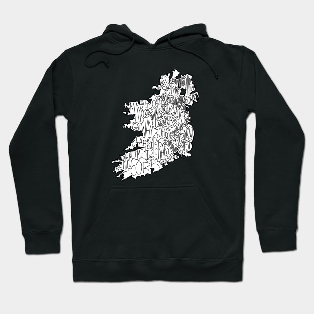 Map of Irish Counties Hoodie by calenbundalas